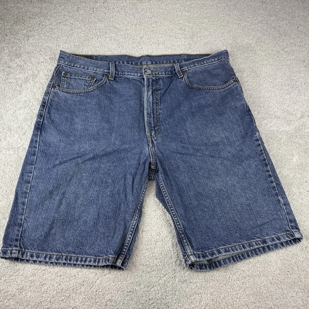 Levis 505 Denim Blue Jorts Mens Dad Shorts ~ 40 Regular ~ Small SPOT ~ W40